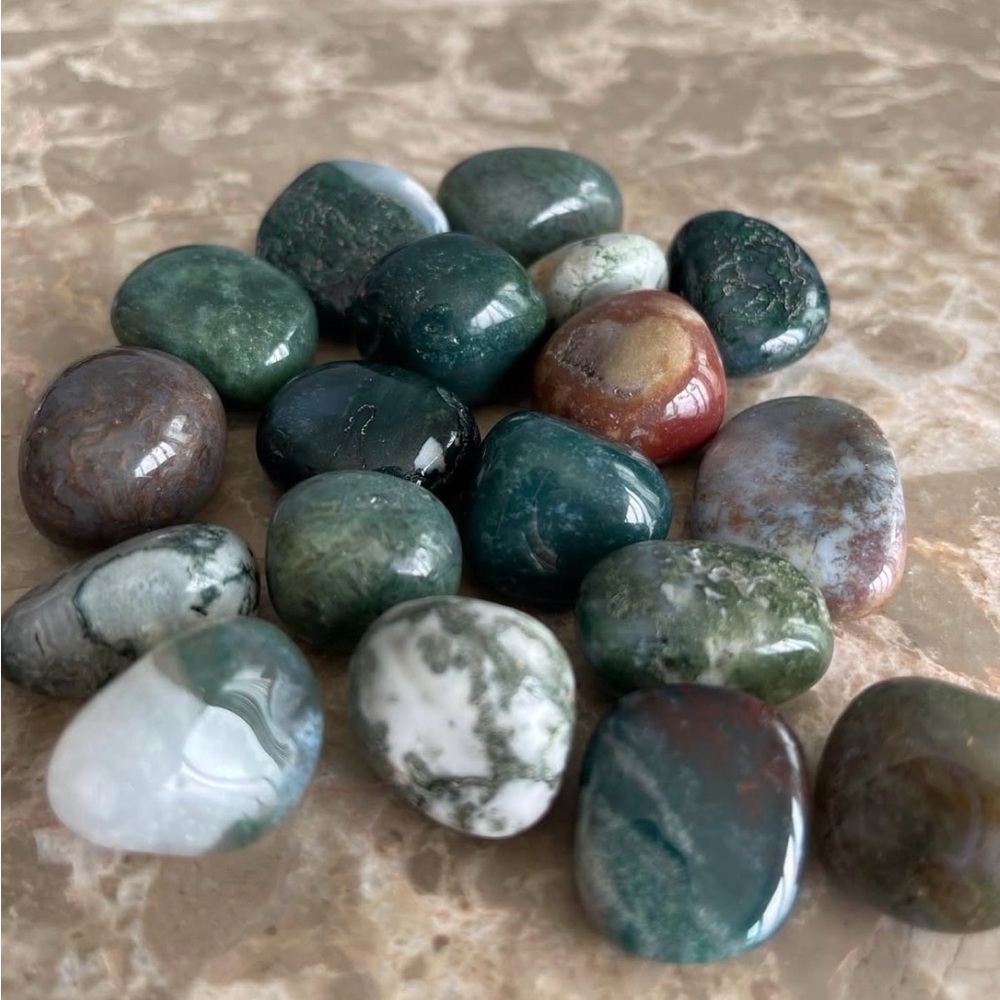 Bundle of Polished Moss Agate